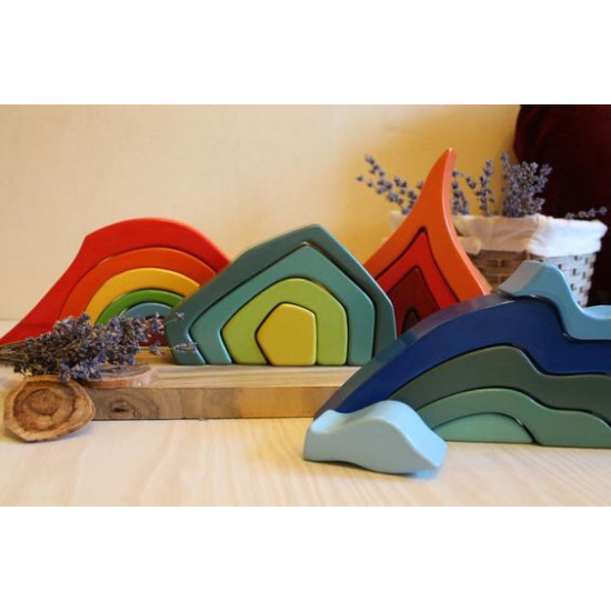 Waldorf Montessori wooden sale puzzle bundle